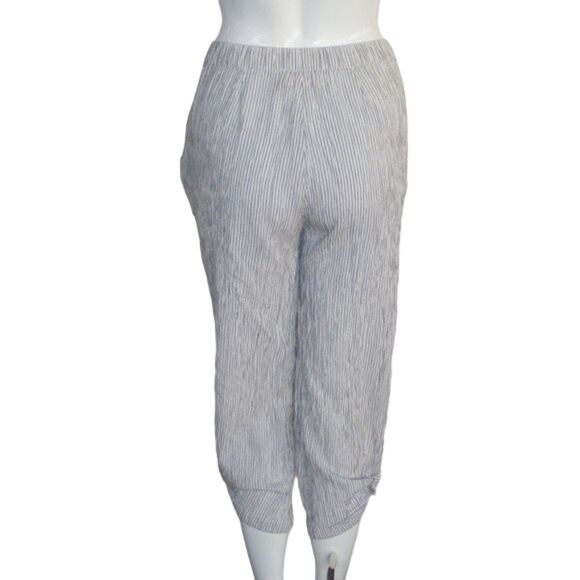 FRESH PRODUCE Capri Pants, M, Striped, Elastic Waist, Pockets - Picture 8 of 11